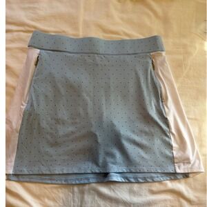 Dunning Golf Skort Womens Medium Light Blue Polka Dot‎ Perforated Athletic Skirt
